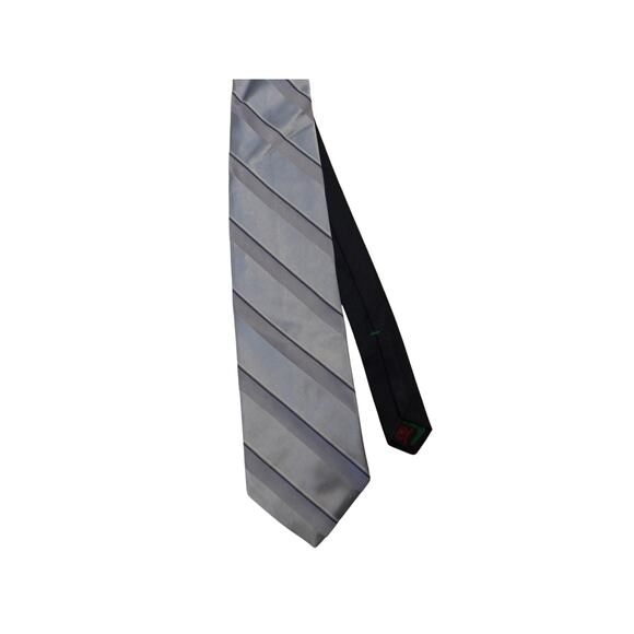 Tommy Hilfiger Tie 100% Silk Blue Purple Black‎ Stripe Necktie Classic Event - Picture 1 of 3